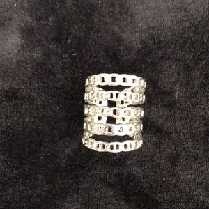 Chain style silver ring sz 9